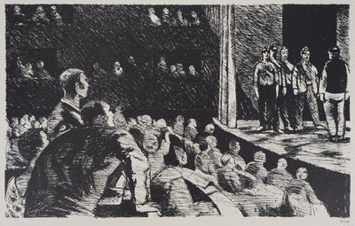 Eugène FREY : La vie de la ville - Lithographie (détail)