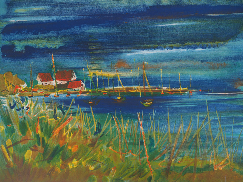 Gérard FROMAND : Paysage marin - Lithographie (détail)