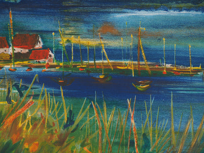 Gérard FROMAND : Paysage marin - Lithographie (détail)