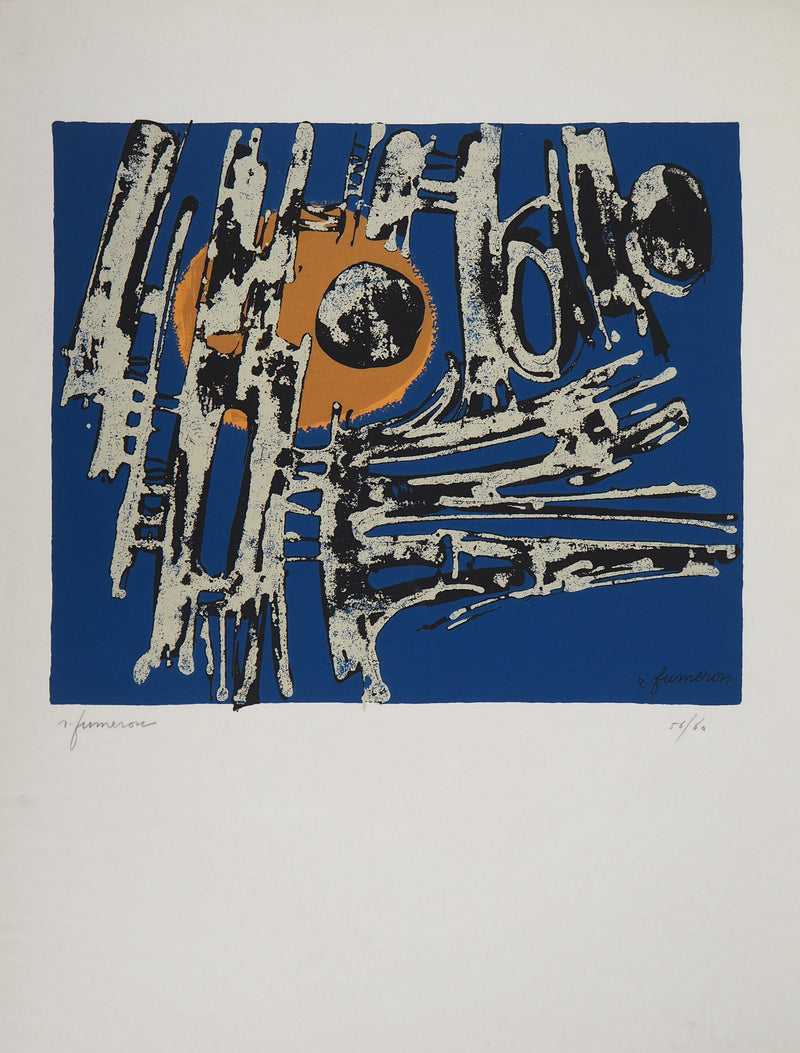 René FUMERON : Composition abstraite - Sérigraphie (détail)