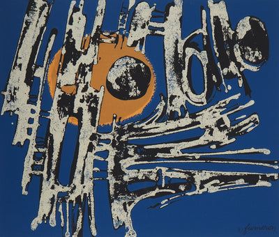 René FUMERON : Composition abstraite - Sérigraphie (détail)