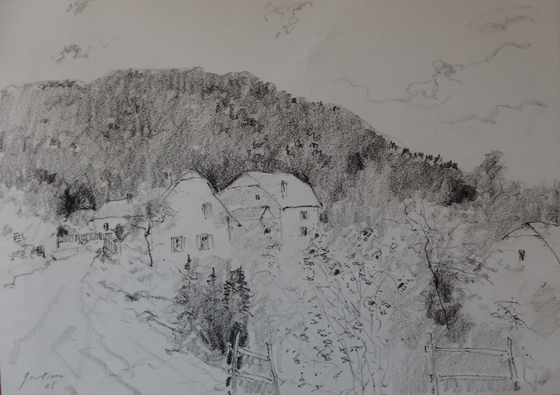 Bernard GANTNER : Chemin de village, 2005 - Dessin