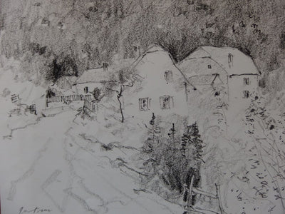 Bernard GANTNER : Chemin de village, 2005 - Dessin (détail)