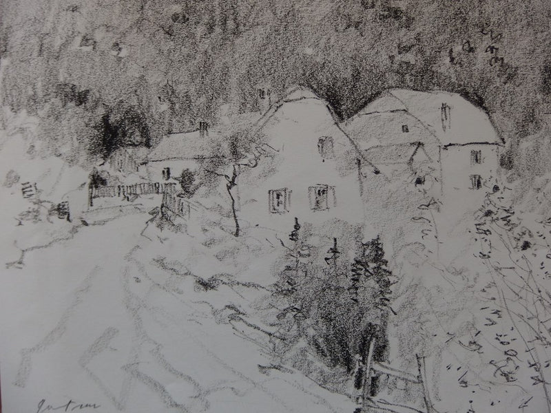 Bernard GANTNER : Chemin de village, 2005 - Dessin (détail)