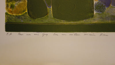 Pierre GARCIA FONS : Bouquet et corbeille de fruits sur l'eau - Lithographie (détail)