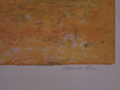 Pierre GARCIA-FONS : Coucher du soleil sur l'Ile de la Cité - Lithographie (détail)