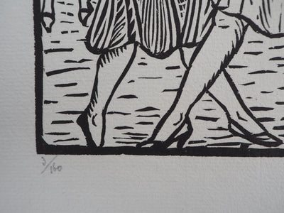 Pierre Gaspard-MAILLOL : Les danseurs du Quatier-Latin - 1929 - Gravure sur bois (détail)