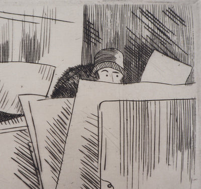 Pierre GATIER : Les amateurs d'estampes - Gravure (détail)