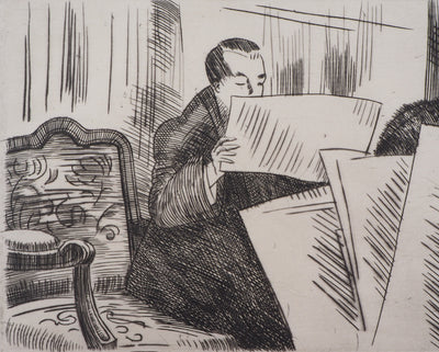 Pierre GATIER : Les amateurs d'estampes - Gravure (détail)