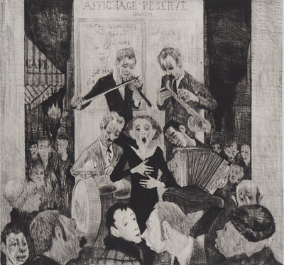 Auguste Jean GAUDIN : La goualeuse des Rues : hommage à Edith Piaf - Gravure