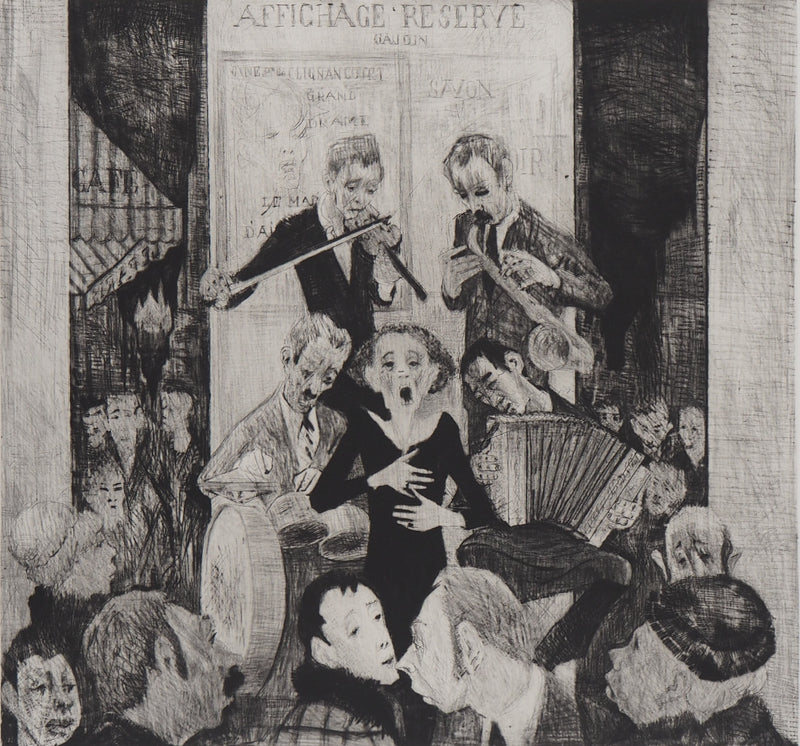 Auguste Jean GAUDIN : La goualeuse des Rues : hommage à Edith Piaf - Gravure