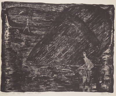 Auguste Jean GAUDIN : La mort du vieux bassin - Lithographie