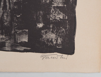 Auguste Jean GAUDIN : La mort du vieux bassin - Lithographie (détail)