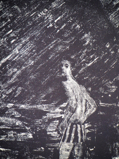 Auguste Jean GAUDIN : La mort du vieux bassin - Lithographie (détail)