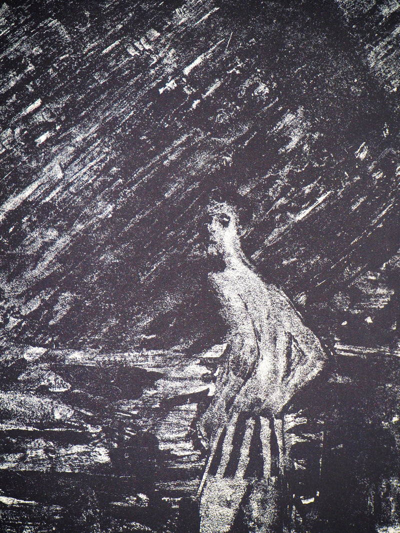 Auguste Jean GAUDIN : La mort du vieux bassin - Lithographie (détail)