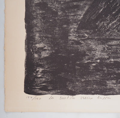 Auguste Jean GAUDIN : La mort du vieux bassin - Lithographie (détail)