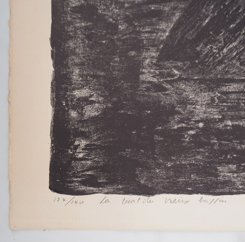 Auguste Jean GAUDIN : La mort du vieux bassin - Lithographie (détail)