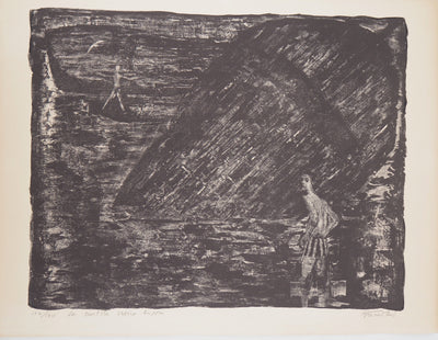 Auguste Jean GAUDIN : La mort du vieux bassin - Lithographie (détail)