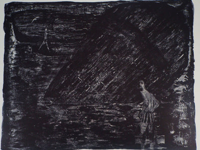 Auguste Jean GAUDIN : La mort du vieux bassin - Lithographie (détail)