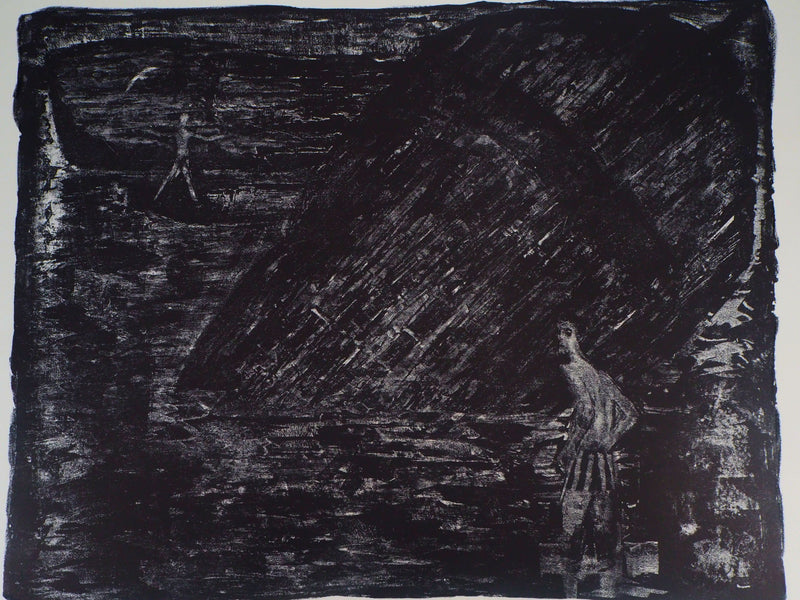 Auguste Jean GAUDIN : La mort du vieux bassin - Lithographie (détail)