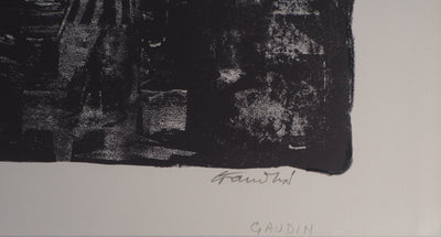 Auguste Jean GAUDIN : La mort du vieux bassin - Lithographie (détail)