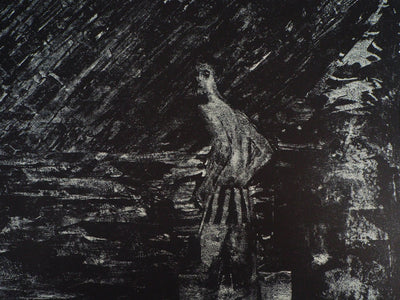 Auguste Jean GAUDIN : La mort du vieux bassin - Lithographie (détail)
