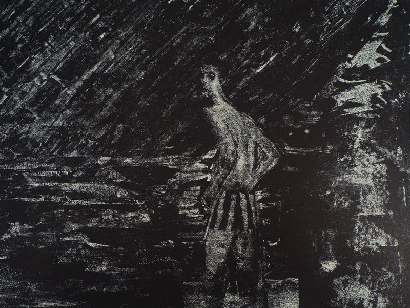 Auguste Jean GAUDIN : La mort du vieux bassin - Lithographie (détail)