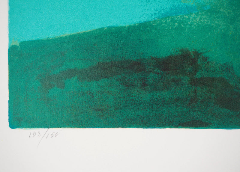 Claude GAVEAU : Bouquet au billard - Lithographie (détail)