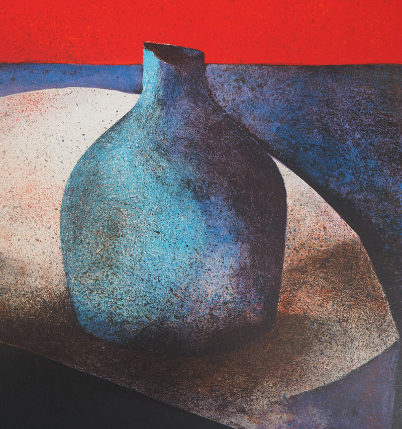 Claude GAVEAU : Nature morte au vase - Lithographie (détail)