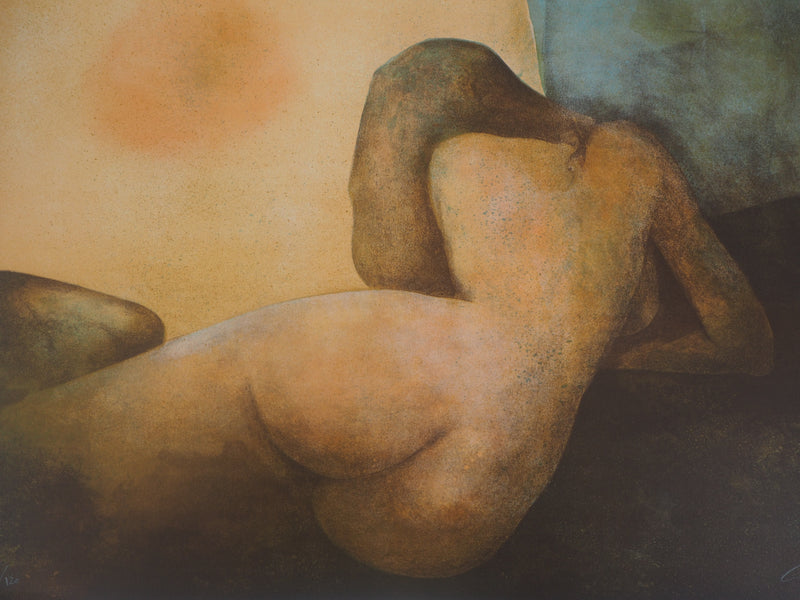 Claude GAVEAU : Nu de dos - Lithographie