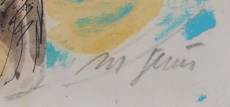 Maurice GENIS : Jeune homme en vacances - Aquarelle (détail)
