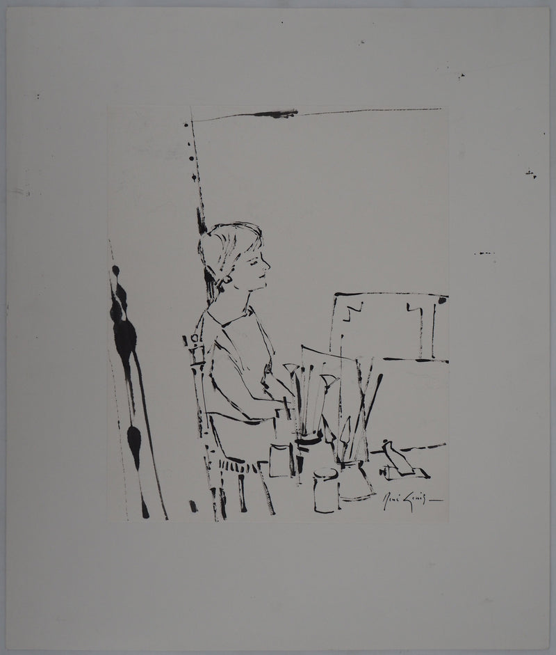 René GENIS : Jeune femme dans l&