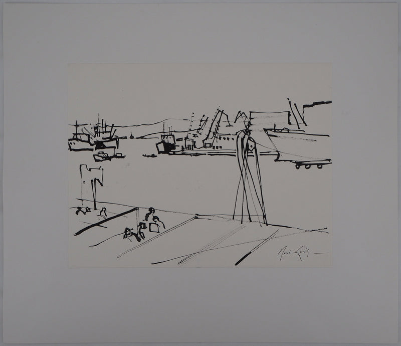 René GENIS : Athènes, 1978 - Dessin (détail)
