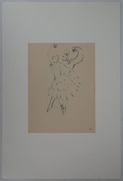 René GENIS : Les castagnettes - Dessin (détail)