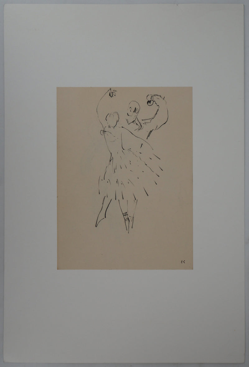 René GENIS : Les castagnettes - Dessin (détail)
