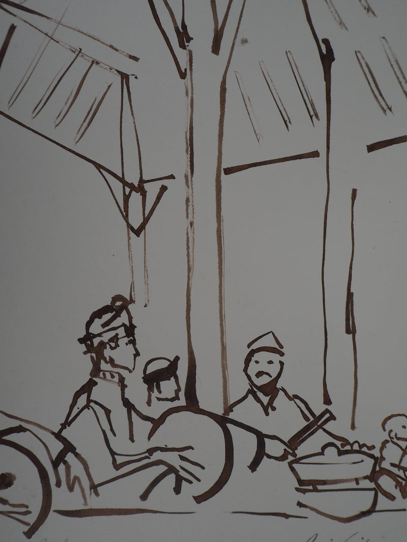 René GENIS : "Gamelan", Bali, 1975 - Dessin (détail)