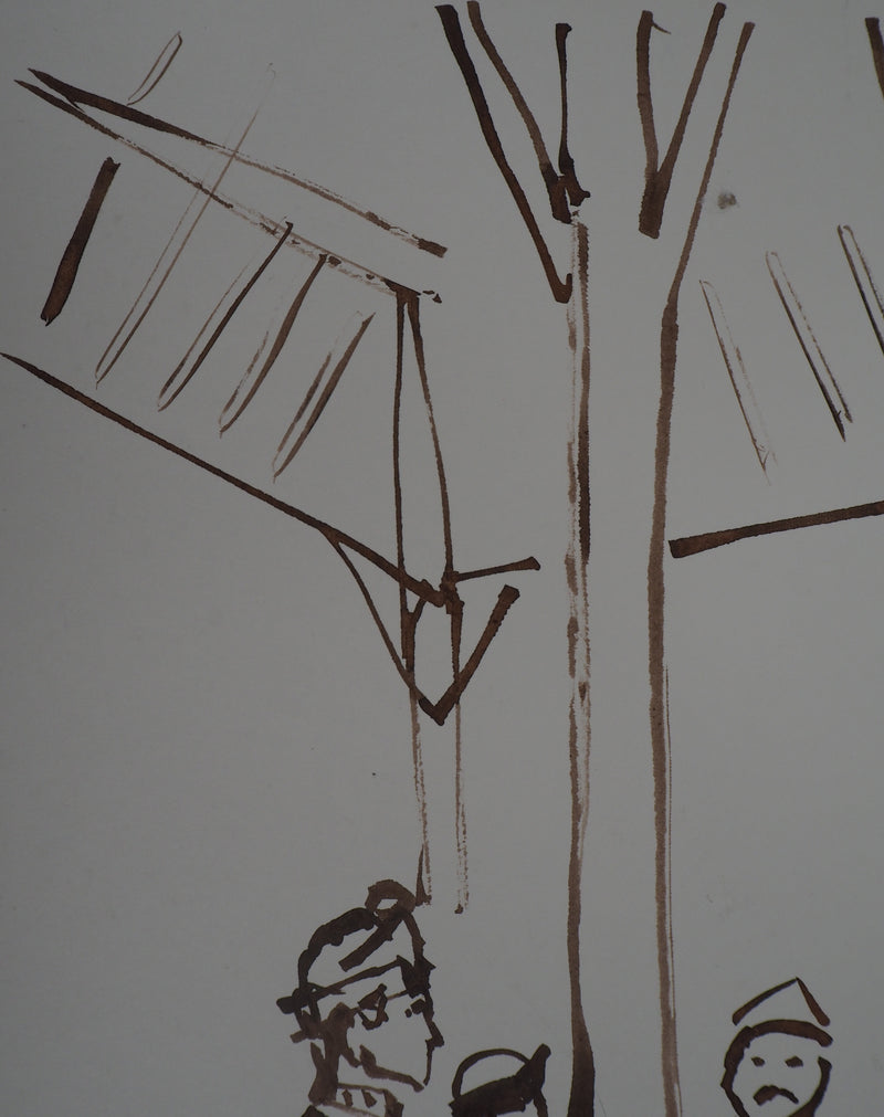 René GENIS : "Gamelan", Bali, 1975 - Dessin (détail)