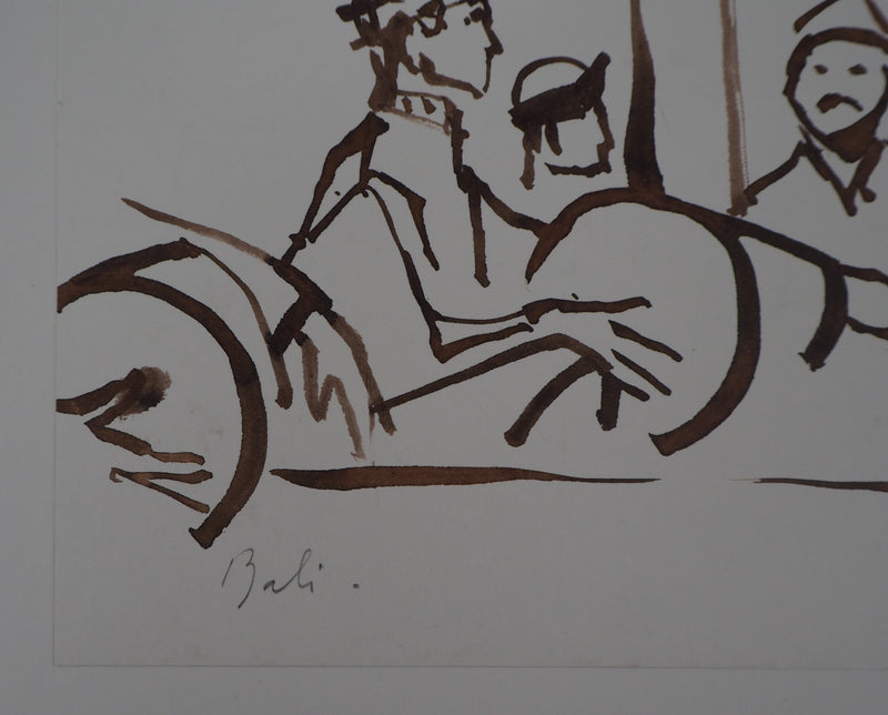 René GENIS : "Gamelan", Bali, 1975 - Dessin (détail)
