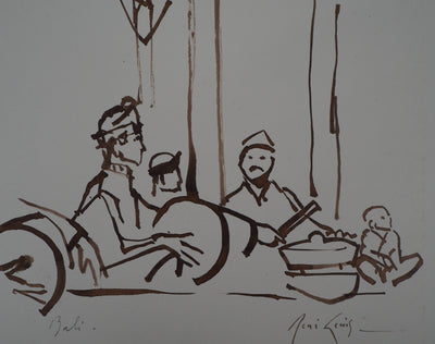 René GENIS : "Gamelan", Bali, 1975 - Dessin (détail)