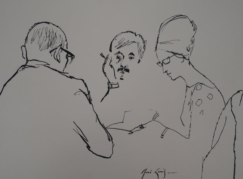 René GENIS : Trois personnages - Dessin (détail)