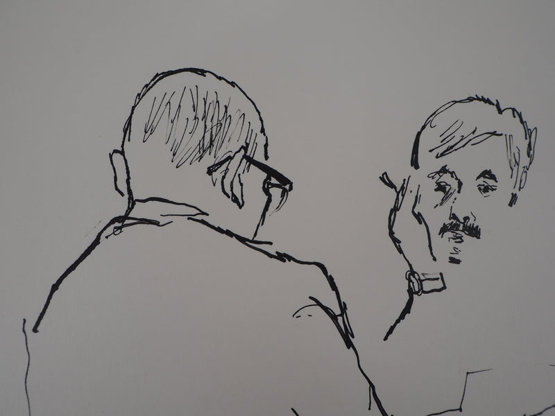 René GENIS : Trois personnages - Dessin (détail)