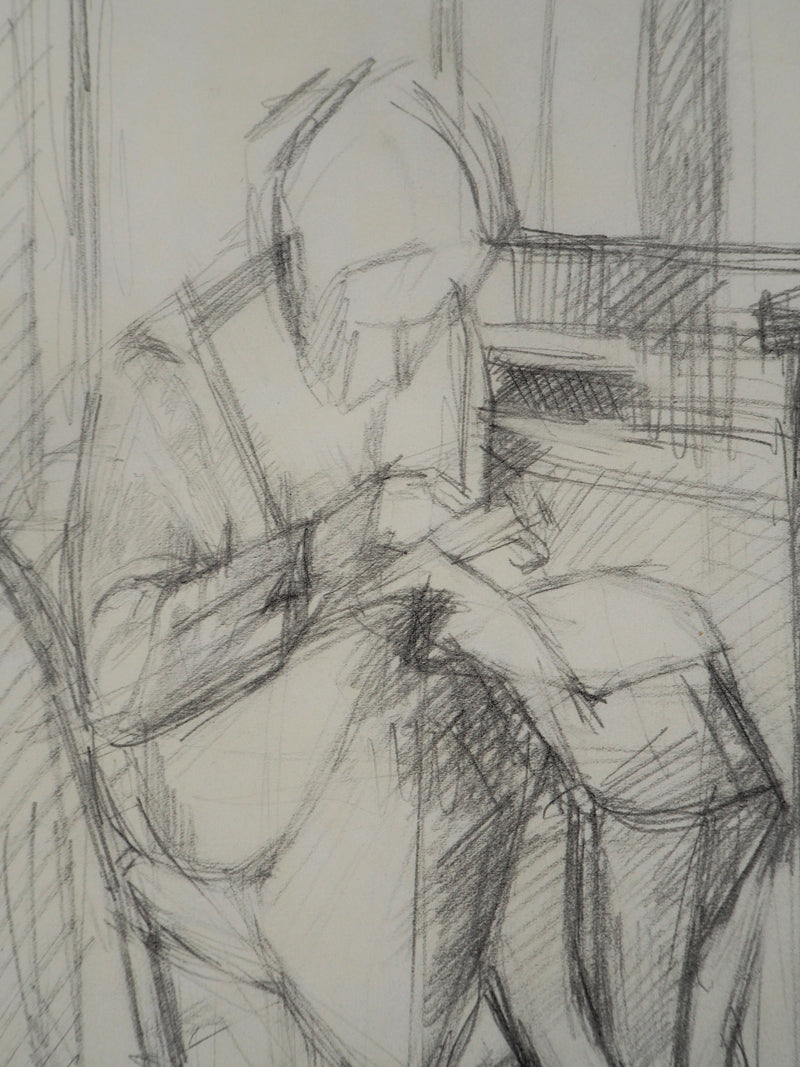 Alberto GIACOMETTI : Femme au bord de la fenêtre - Lithographie (détail)