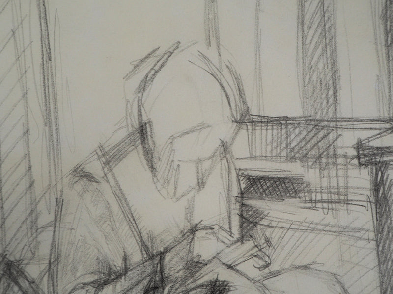 Alberto GIACOMETTI : Femme au bord de la fenêtre - Lithographie (détail)