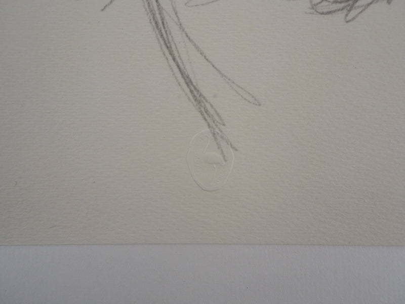 Alberto GIACOMETTI : Homme appuyé sur une chaise - Lithographie (détail)