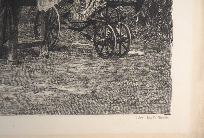 Eugène GIRARDET : Le premier sourire, 1883 - Gravure (détail)