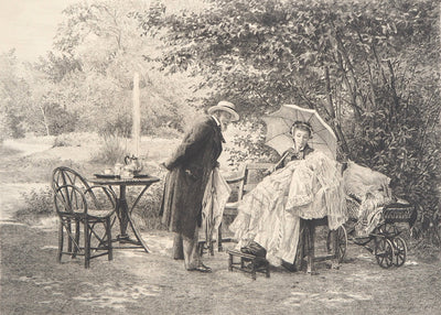 Eugène GIRARDET : Le premier sourire, 1883 - Gravure (détail)
