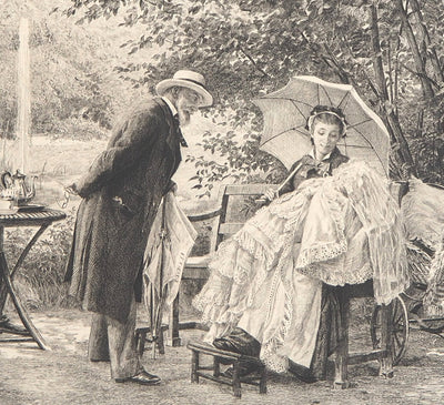 Eugène GIRARDET : Le premier sourire, 1883 - Gravure (détail)
