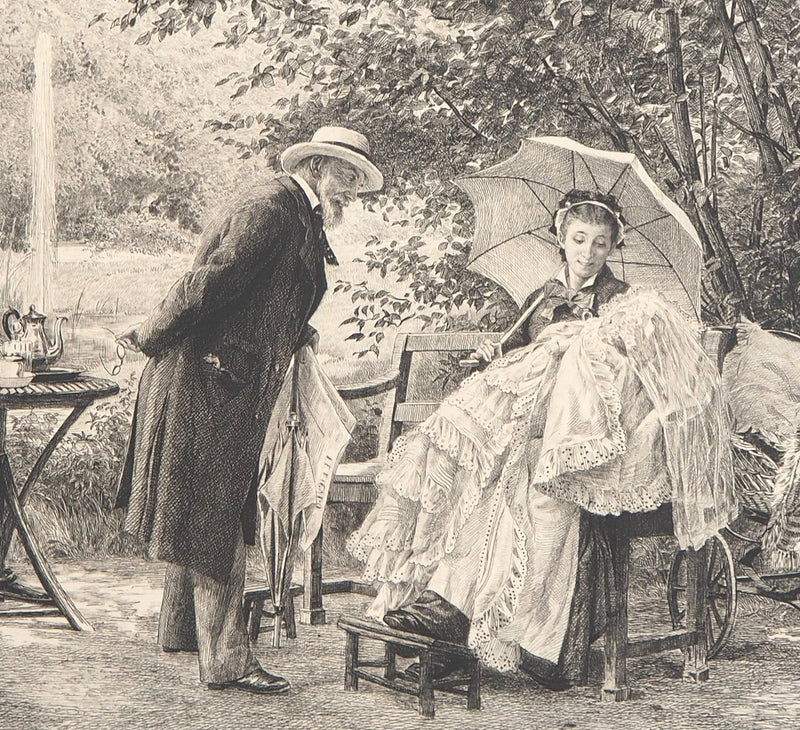 Eugène GIRARDET : Le premier sourire, 1883 - Gravure (détail)