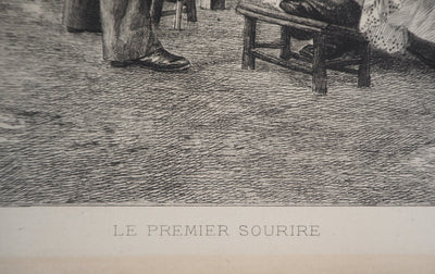Eugène GIRARDET : Le premier sourire, 1883 - Gravure (détail)
