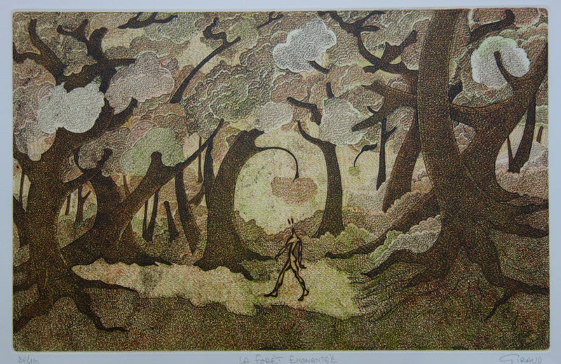  GIRAUD : La forêt enchantée - Gravure (détail)
